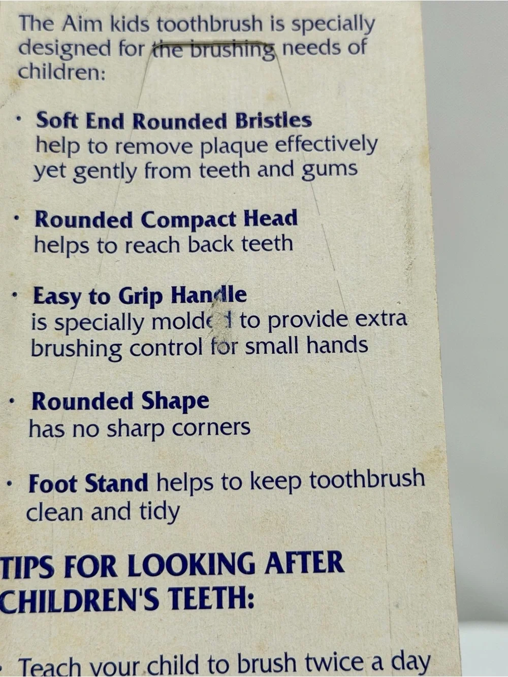 Vintage Aim Kids Toothbrush With Feet Holder Novelty TV Props Fun Dental Care
